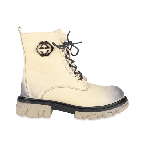 Trzewiki damskie beżowe T.SOKOLSKI, model KEN Z24-347 BEIGE, skóra naturalna licowa