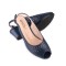 Obuwie letnie damskie granatowe PESCO, model 2030, skóra naturalna