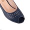 Obuwie letnie damskie granatowe PESCO, model 2030, skóra naturalna