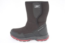 Śniegowce damskie czarne z czerwonym DK, wzór COLDER 2182 BLK/RED D, SOFT SHELL Technology