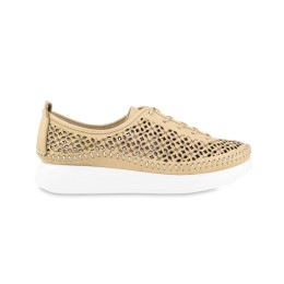 Półbuty damskie beżowe T.SOKOLSKI, model ARA 0714 BEIGE, skóra naturalna