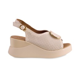 Sandały damskie beżowe T. Sokolski, model TS L24-294 BEIGE, skóra naturalna 
