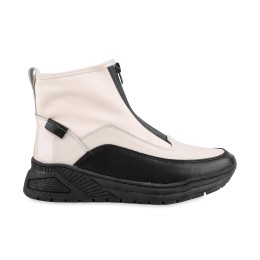 Botki damskie beż z czarnym T.SOKOLSKI, model KEN Z24-348 BE/BLK , skóra naturalna