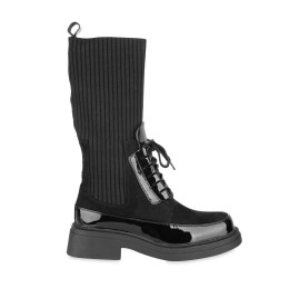 Kozaki damskie czarne T.SOKOLSKI, model SL Z24-183 BLK-L, skóra naturalna
