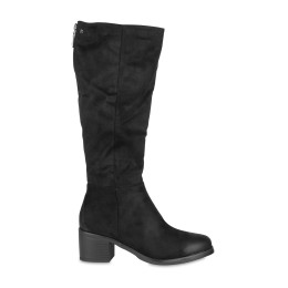 Kozaki damskie czarne T.SOKOLSKI, model HX Z24-141 BLK N, skóra naturalna - nubuk