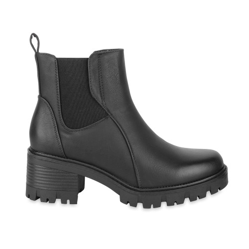 Botki damskie czarne SKOTNICKI, model B-3-1361 BLACK , skóra ekologiczna