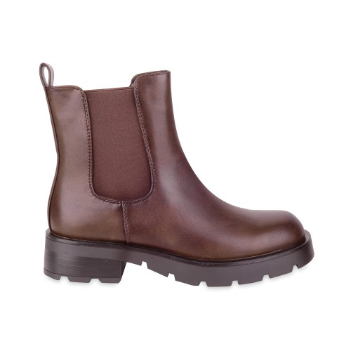 Botki damskie brązowe SKOTNICKI, model B-3-1360 BROWN , skóra ekologiczna