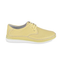Półbuty damskie cytrynowe Sokolski, wzór LYN W25-01 LEMON skóra naturalna