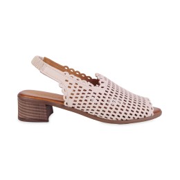 Sandały damskie beżowe T. Sokolski, model MIR L25-707 BEIGE, skóra naturalna ażurowa