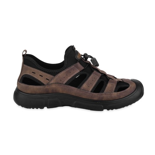 Sandały męskie brązowe T. Sokolski, model CH L25-382 BROWN, skóra naturalna nubuk