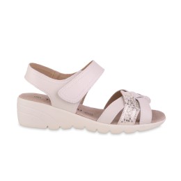 Sandały damskie beżowe COMFORT T. Sokolski, model KEN L25-631 BE/GO, skóra naturalna