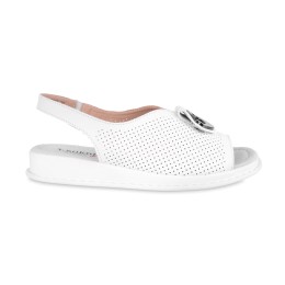 Sandały damskie białe COMFORT T. Sokolski, model LYN L25-10 WHT, skóra naturalna ażurowa