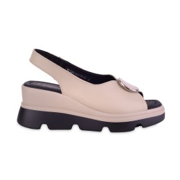 Sandały damskie beżowe T. Sokolski, model TS L25-249 BEIGE, skóra naturalna licowa