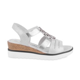 Sandały damskie COMFORT beżowe T. Sokolski, model KEN L25-619 SILVER, skóra naturalna 