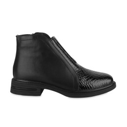 Botki damskie czarne SOKOLSKI, model TS Z25-293 BLK CR, skóra naturalna licowa 